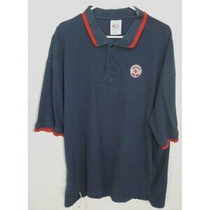 True Fan XL blue w/red short sleeve golf shirt Boston Red Sox logo